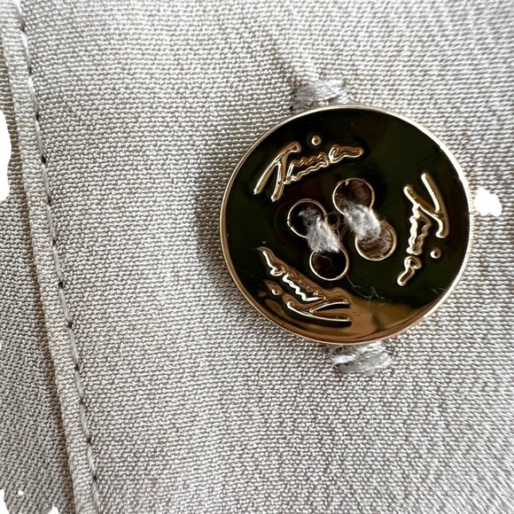 Trina Turk Helinda Silk Tie-Front Blouse Beige Tan Long Sleeve Size Small - Picture 8 of 12